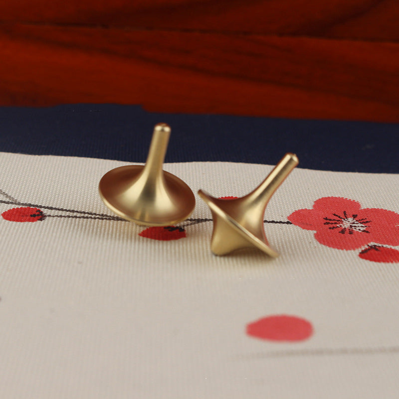 2PCS Brass Fidget Spinners, Vintage Solid Brass Spinning Top, Retro Desk Toy, Stress Relief Metal Spinner