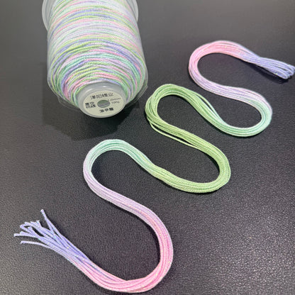 1.0mm Colorful Gradient Cotton Cord, 18-Strand Durable Thread, DIY Bracelet String, Handwoven Craft Rope, Strong Wear-Resistant Jewelry Making Cord,130 Meters Per Roll