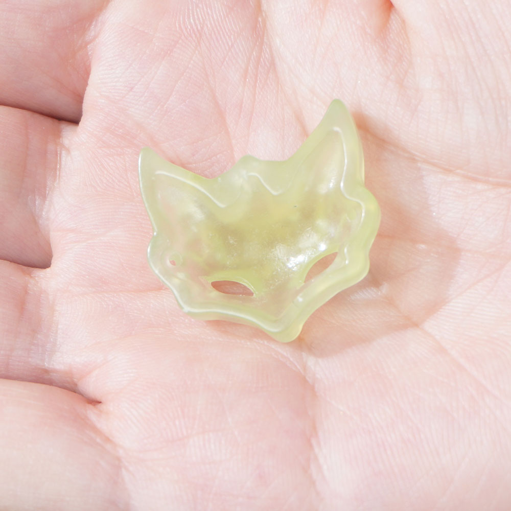 Hand Carved Xiuyan Jade Fox Mask Pendant, Natural Jade Amulet Necklace Charm, DIY Jewelry Making Supplies, Spiritual Protection Talisman