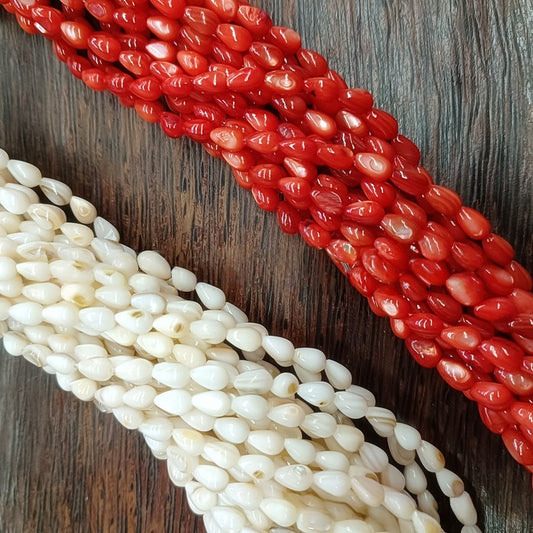 5x8mm Freshwater Shell Teardrop Beads - Natural Shell Beads for DIY Jewelry Making