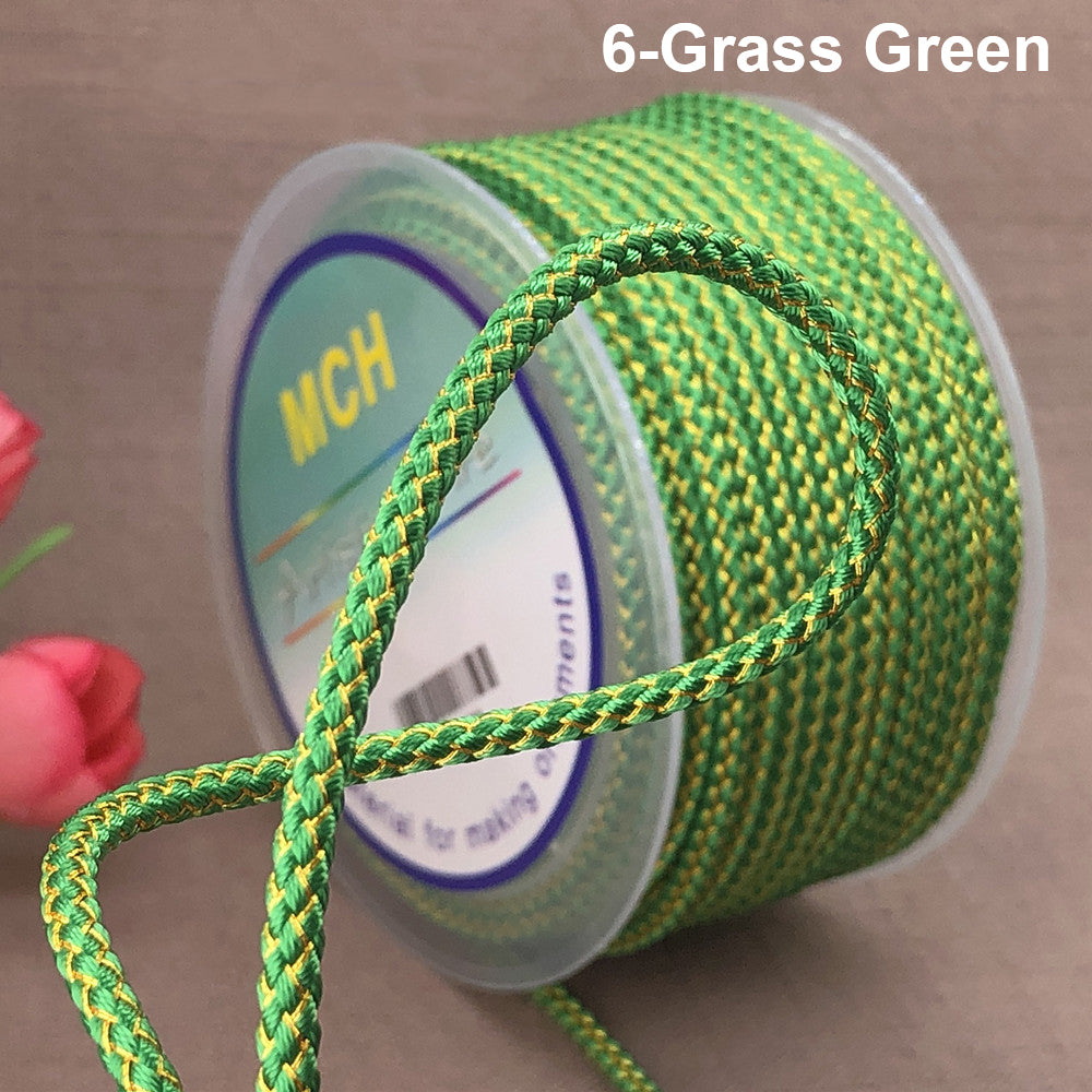 3mm Braided Dragon Pattern Cord | Gold Thread & Cored Styles for Jewelry Making