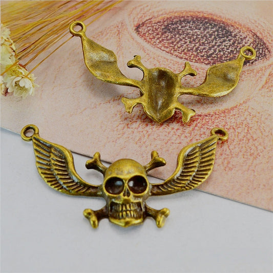 4PCS Vintage Skull Pendant | Halloween Jewelry Accessory for Necklace & Costume DIY
