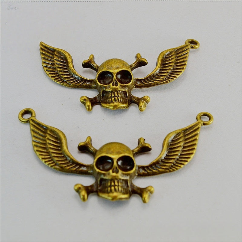 4PCS Vintage Skull Pendant | Halloween Jewelry Accessory for Necklace & Costume DIY
