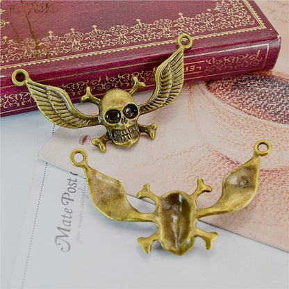 4PCS Vintage Skull Pendant | Halloween Jewelry Accessory for Necklace & Costume DIY