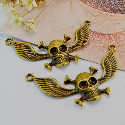 4PCS Vintage Skull Pendant | Halloween Jewelry Accessory for Necklace & Costume DIY