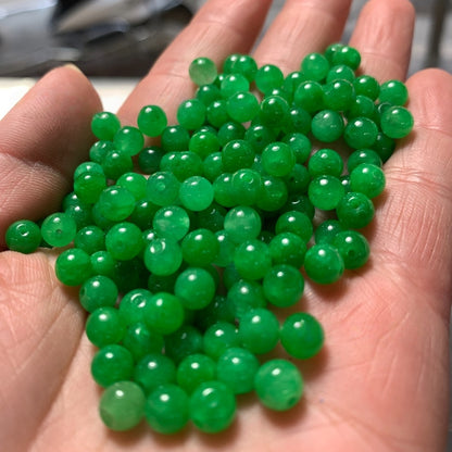 10PCS 6mm Natural Jade Round Beads, Green Gemstone Loose Beads for DIY Bracelet, Necklace, Earring Jewelry Making Supplies
