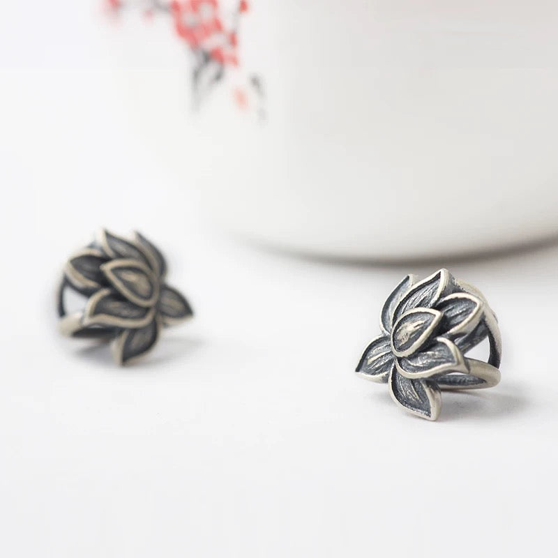 10PCS Vintage Lotus Necklace Clasps, Pendant Connector, Jewelry Finding