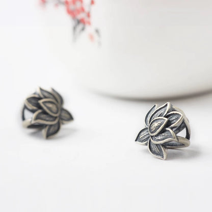 10PCS Vintage Lotus Necklace Clasps, Pendant Connector, Jewelry Finding