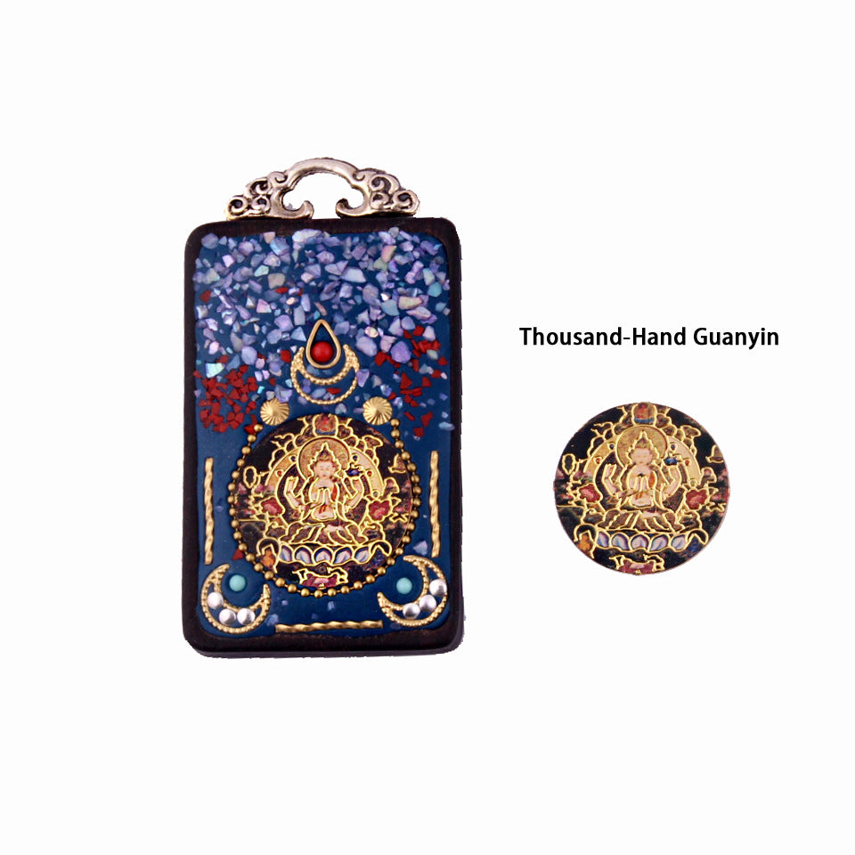 Green Tara Buddha Pendant - Nepalese Tibetan-Style Pure Copper Peace Amulet - Ethnic Buddhist Necklace Locket