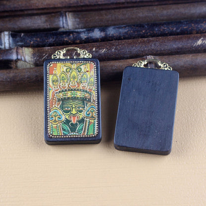 Tibetan Style Zhaxi Lamu Thangka Pendant - Female God of Wealth Buddhist Blessing Jewelry for Her/Him