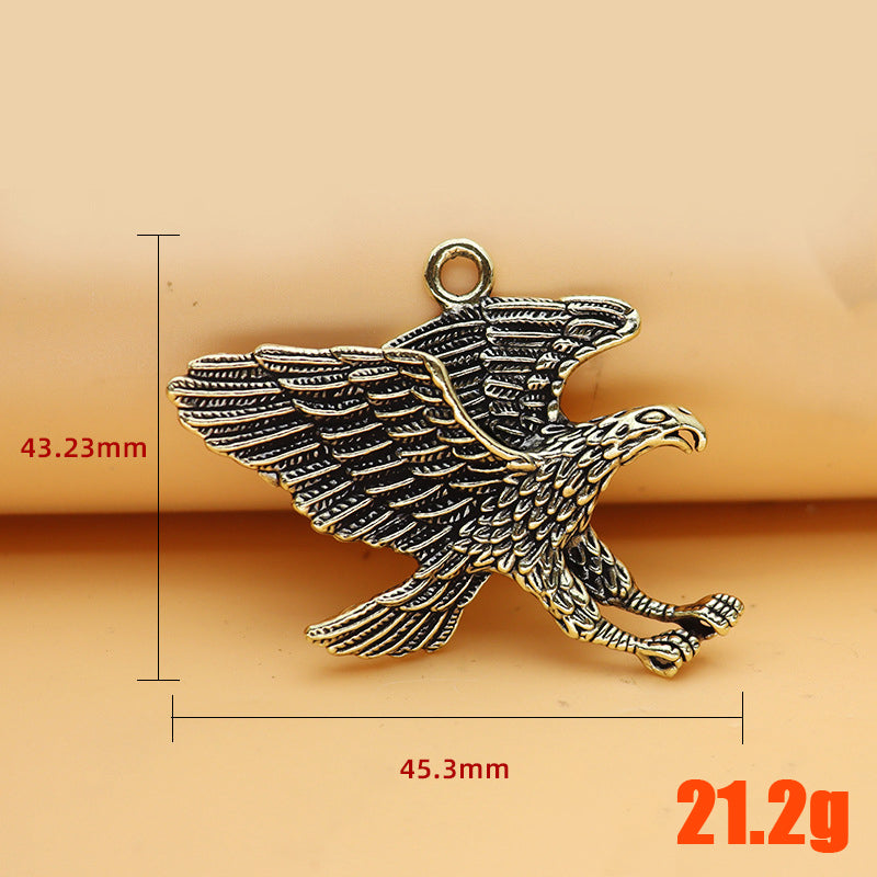 Vintage Brass Eagle Pendant, Retro Flying Eagle Charm, Antique Brass Bird Jewelry Making Supplies, DIY Necklace or Keychain Pendant