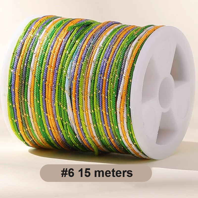 0.8mm  Magic Shine Jade Braid String - Gold Gradient Braiding Rope Material Pack for DIY Bracelet Making