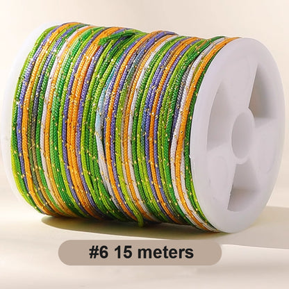 0.8mm  Magic Shine Jade Braid String - Gold Gradient Braiding Rope Material Pack for DIY Bracelet Making