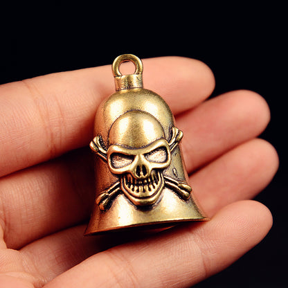 Vintage Brass Skull Bell, Handcrafted Charm, Perfect for Gothic Jewelry & Wind Chimes