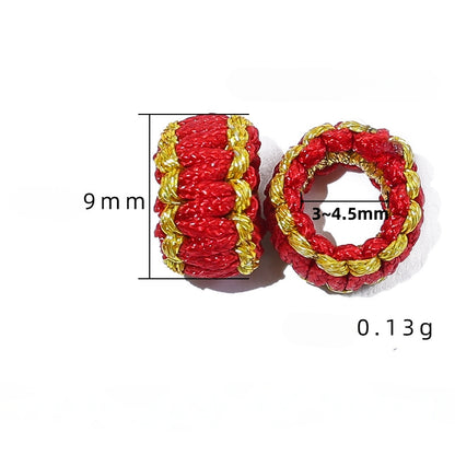 10PCS Handmade Seamless Flat Knot Coil, Handwoven Red Cord, DIY Bracelet & Pendant Connector, Jewelry Making Findings