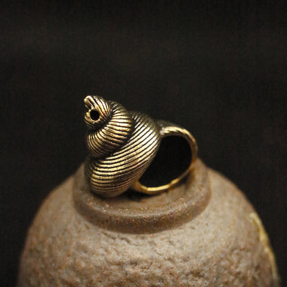 Vintage Brass Conch Shell Charm - Tiny Ocean-Inspired Pendant for Jewelry Making, Beach Lover Gift