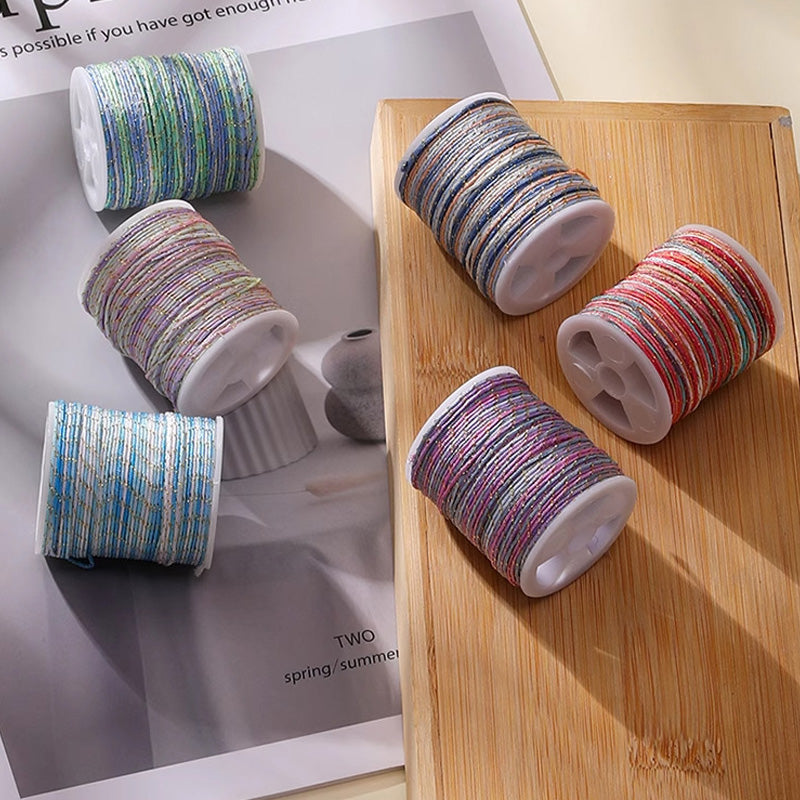 0.8mm  Magic Shine Jade Braid String - Gold Gradient Braiding Rope Material Pack for DIY Bracelet Making