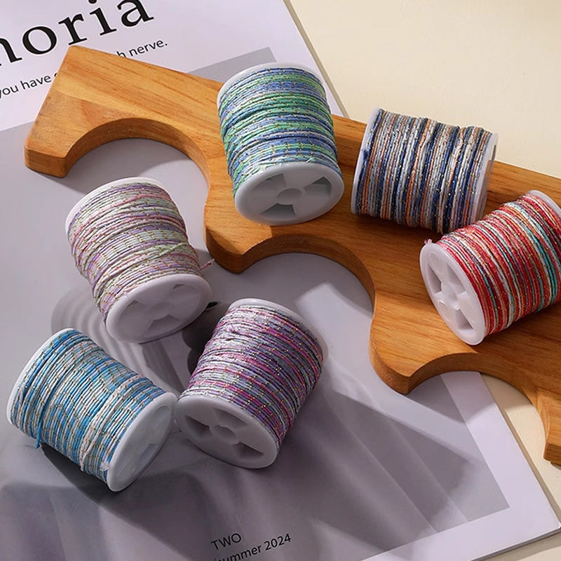 0.8mm  Magic Shine Jade Braid String - Gold Gradient Braiding Rope Material Pack for DIY Bracelet Making