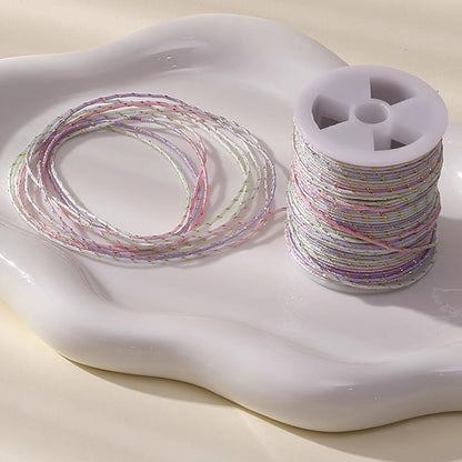 0.8mm  Magic Shine Jade Braid String - Gold Gradient Braiding Rope Material Pack for DIY Bracelet Making
