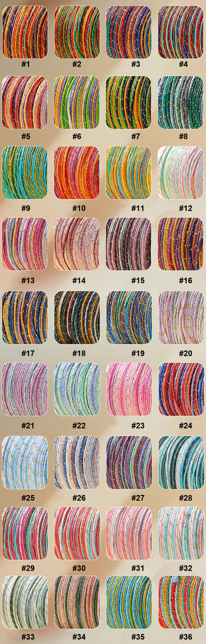 0.8mm  Magic Shine Jade Braid String - Gold Gradient Braiding Rope Material Pack for DIY Bracelet Making