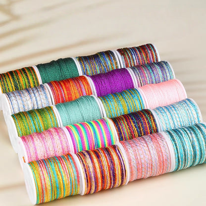 0.8mm  Magic Shine Jade Braid String - Gold Gradient Braiding Rope Material Pack for DIY Bracelet Making