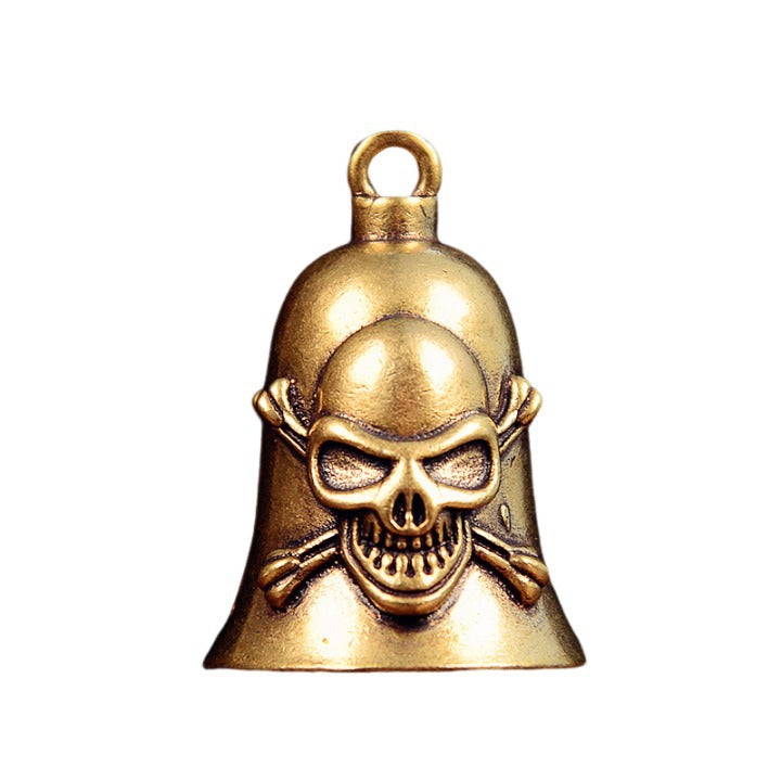 Vintage Brass Skull Bell, Handcrafted Charm, Perfect for Gothic Jewelry & Wind Chimes