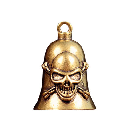 Vintage Brass Skull Bell, Handcrafted Charm, Perfect for Gothic Jewelry & Wind Chimes