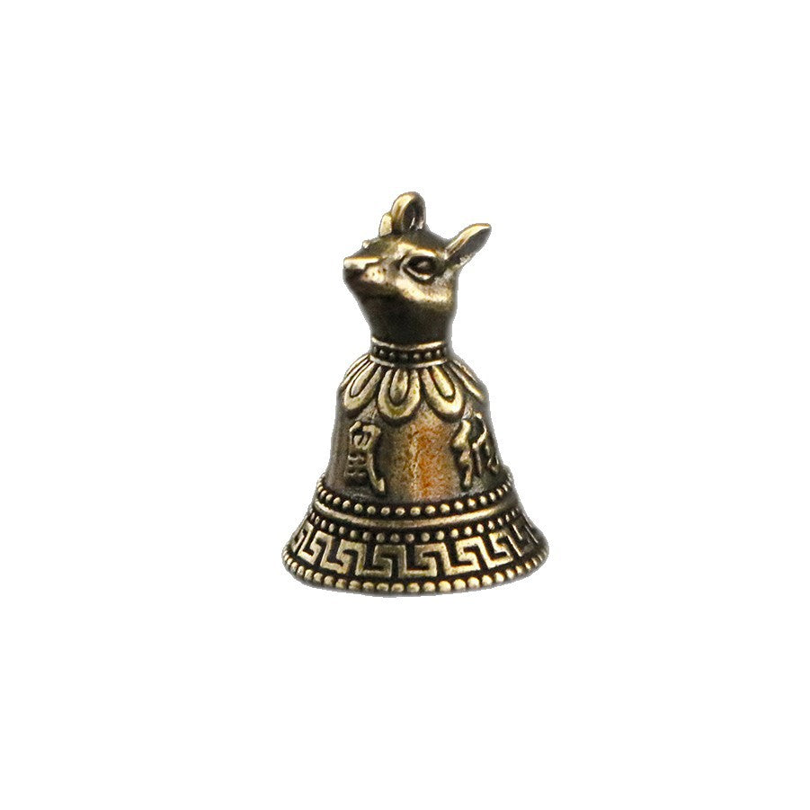 Vintage Brass Chinese Zodiac Animal Head Bell Charms - 12 Beast Head Bell Pendants for Jewelry & Gifts