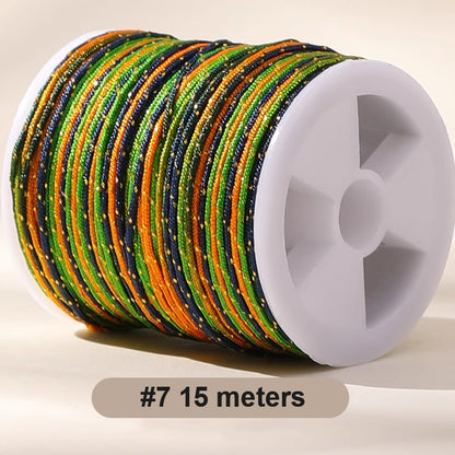 0.8mm  Magic Shine Jade Braid String - Gold Gradient Braiding Rope Material Pack for DIY Bracelet Making