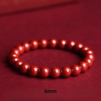 Natural Cinnabar Beaded Bracelet, High Content Raw Cinnabar Prayer Beads, Handmade Healing Jewelry, Meditation Mala Gift