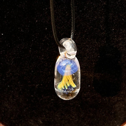 Handmade Glass Jellyfish Pendant | Translucent Ocean Animal Charm | DIY Jewelry Making Accessory for Necklaces