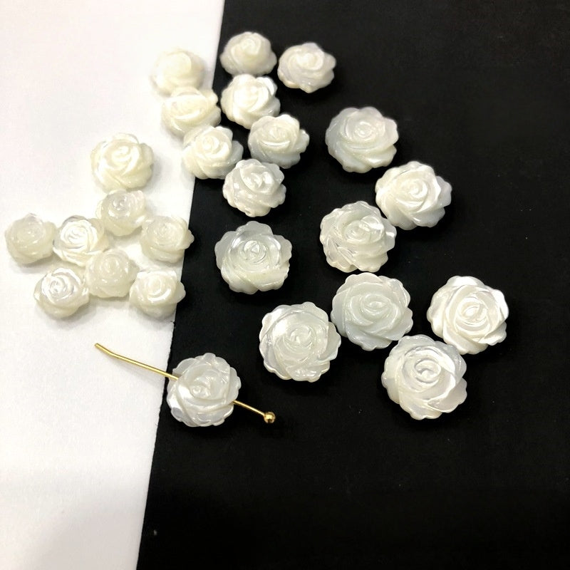 Mother of Pearl Rose Flower Beads