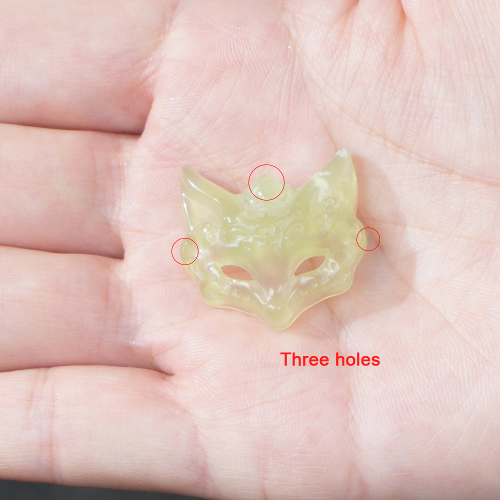Hand Carved Xiuyan Jade Fox Mask Pendant, Natural Jade Amulet Necklace Charm, DIY Jewelry Making Supplies, Spiritual Protection Talisman