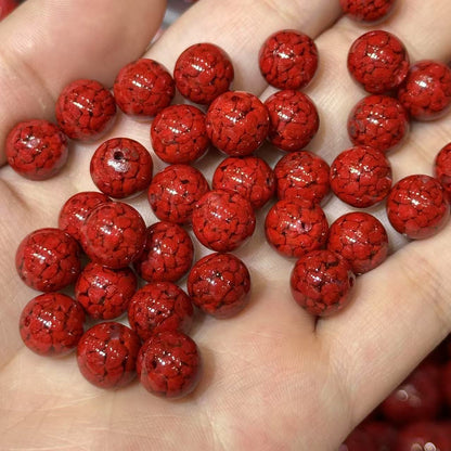 Natural Cinnabar Beads Strand, Low Content Transparent Beads, Raw Crystal Sand Pressed Beads, DIY Jewelry Making Supplies Wholesale