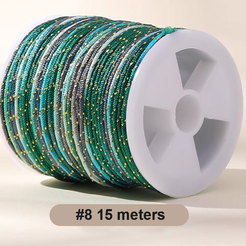 0.8mm  Magic Shine Jade Braid String - Gold Gradient Braiding Rope Material Pack for DIY Bracelet Making