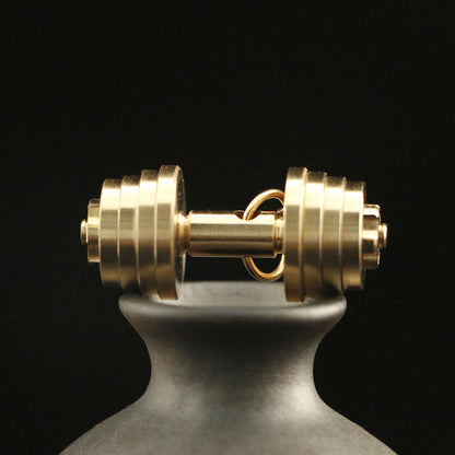 Vintage Brass Detachable Mini Dumbbell Charm - Tiny Fitness Pendant for Jewelry Making, Gift