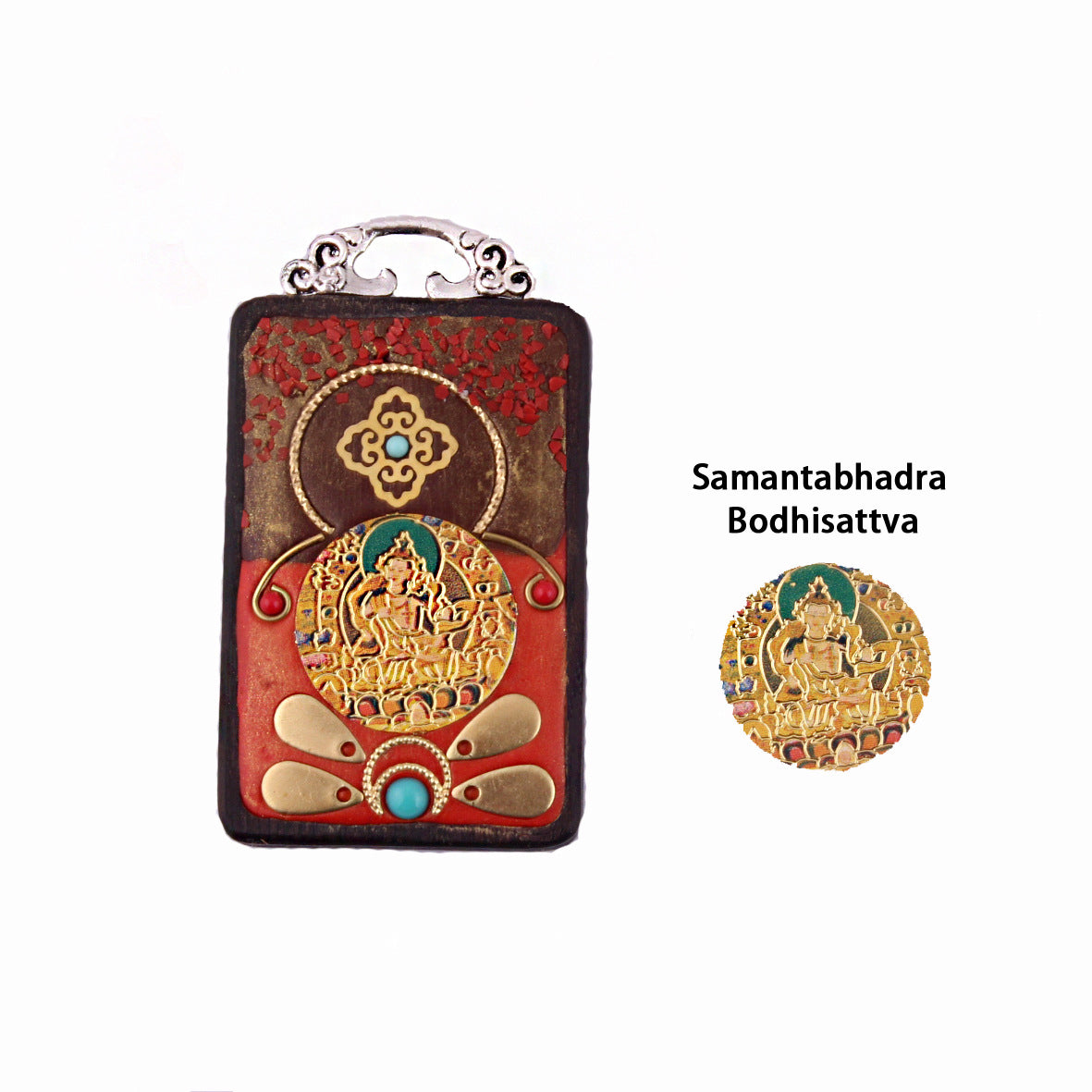 Green Tara Buddha Pendant - Nepalese Tibetan-Style Pure Copper Peace Amulet - Ethnic Buddhist Necklace Locket