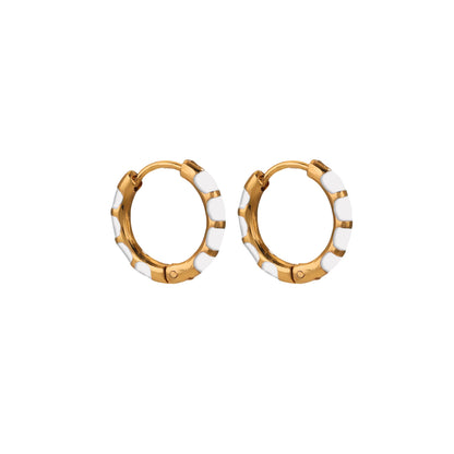 Enamel Color Hand-Dropped Ear Clips - Stainless Steel & Titanium Steel | Classic Cute Women's Earrings