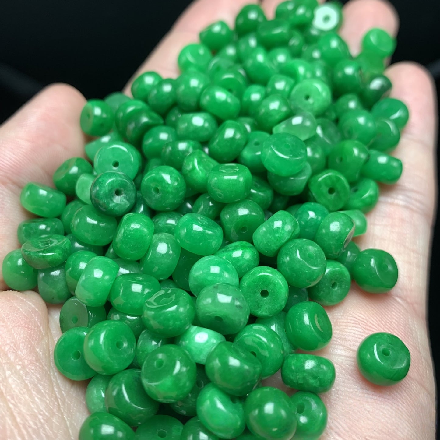 10PCS 8mm Green Jade Abacus Beads, Loose Gemstone Beads for DIY Jewelry Making, Handcraft Supplies for Bracelet Necklace Accessories