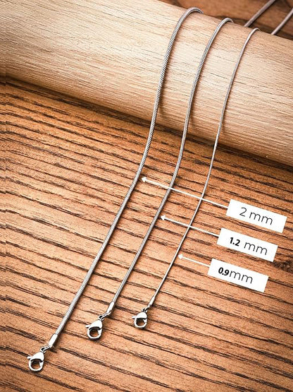 Stainless Steel Snake Chain Necklace, Jewelry Gift for Men and Women