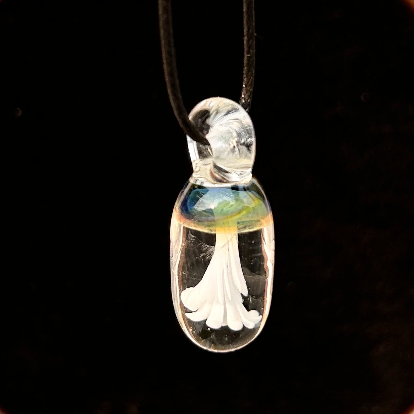 Handmade Glass Jellyfish Pendant | Translucent Ocean Animal Charm | DIY Jewelry Making Accessory for Necklaces