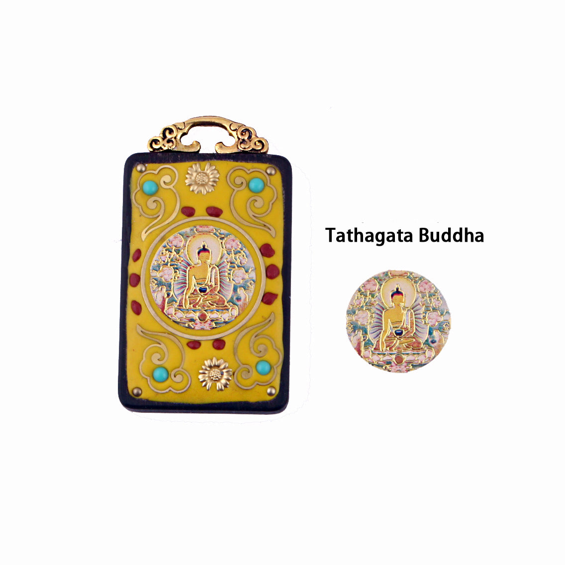 Green Tara Buddha Pendant - Nepalese Tibetan-Style Pure Copper Peace Amulet - Ethnic Buddhist Necklace Locket