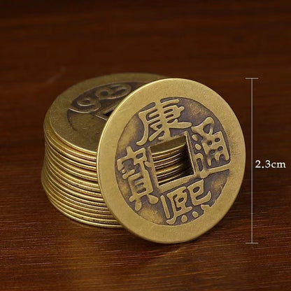 Vintage Brass Five Emperor Coins, Ancient Chinese Coin Charms, Feng Shui Lucky Coins, Retro Brass Ancient Currency, DIY Jewelry Supplies