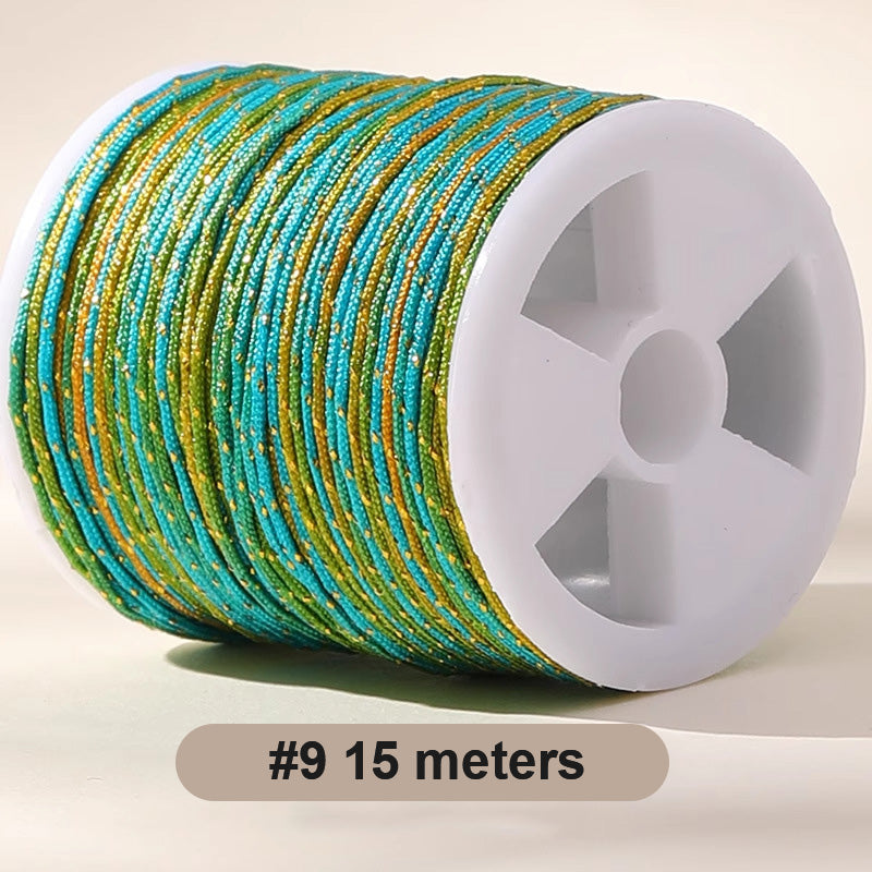 0.8mm  Magic Shine Jade Braid String - Gold Gradient Braiding Rope Material Pack for DIY Bracelet Making