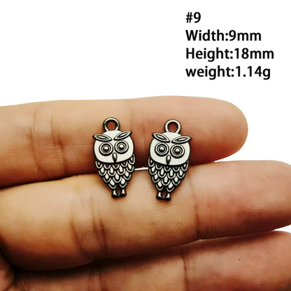 A Series of Charm 4: 10PCS Dark Gothic Black Flower Animal Pendants, Vintage Charm for DIY Jewelry, Retro Dark Style Pendant for Necklace or Earrings
