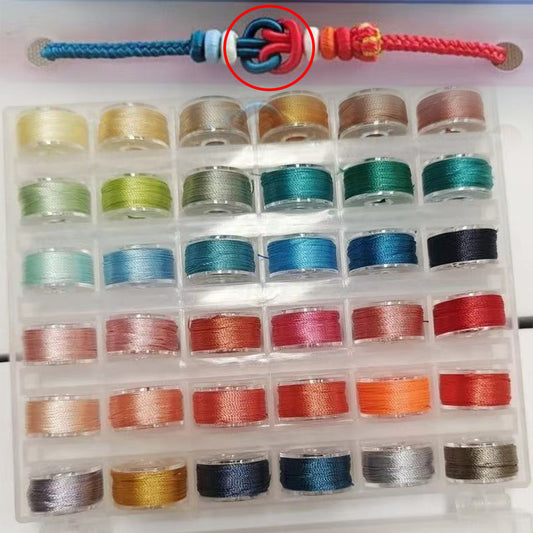 36 Colors 3-Strand 0.2mm Mini Spool Thread - DIY Bracelet & Necklace Weaving Supplies, Craft Wire for Handmade Jewelry Making, Small Batch Crafting Materials, 23 Meters Per Roll
