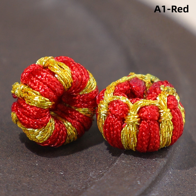 10PCS Lotus Seat Coil DIY Handmade Cord, Red String Necklace Connector, Half-Finished Jewelry Findings for Bracelet & Pendant Making
