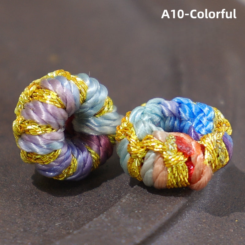 10PCS Lotus Seat Coil DIY Handmade Cord, Red String Necklace Connector, Half-Finished Jewelry Findings for Bracelet & Pendant Making