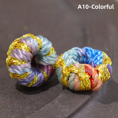 10PCS Lotus Seat Coil DIY Handmade Cord, Red String Necklace Connector, Half-Finished Jewelry Findings for Bracelet & Pendant Making
