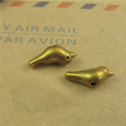 10PCS Vintage Brass Bird Charm - Boho Retro Bird Accessory for Jewelry Making